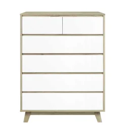 Wohnen Kommoden<80 cm breite Hochkommode im Skandi Design - Genyna
