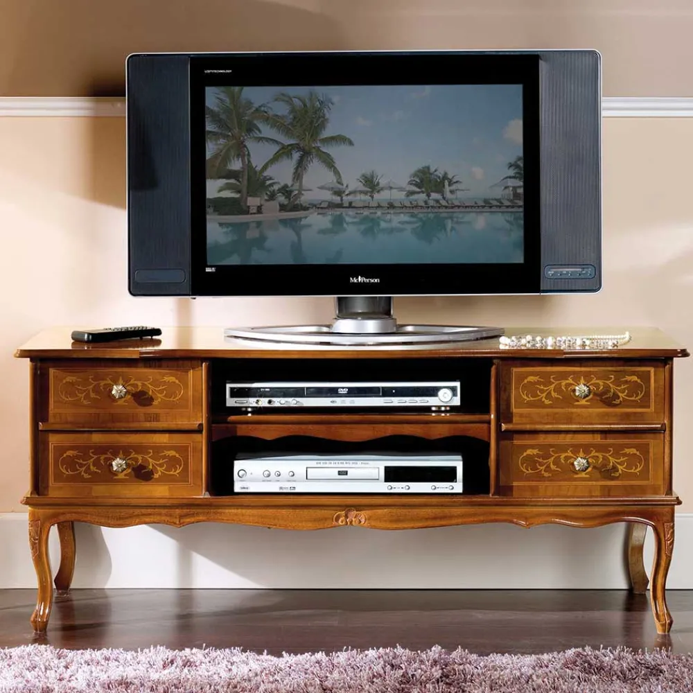 Wohnen Tv & Hifi-Möbel|Lowboards<123 cm breite TV Kommode Agosto im Barockstil