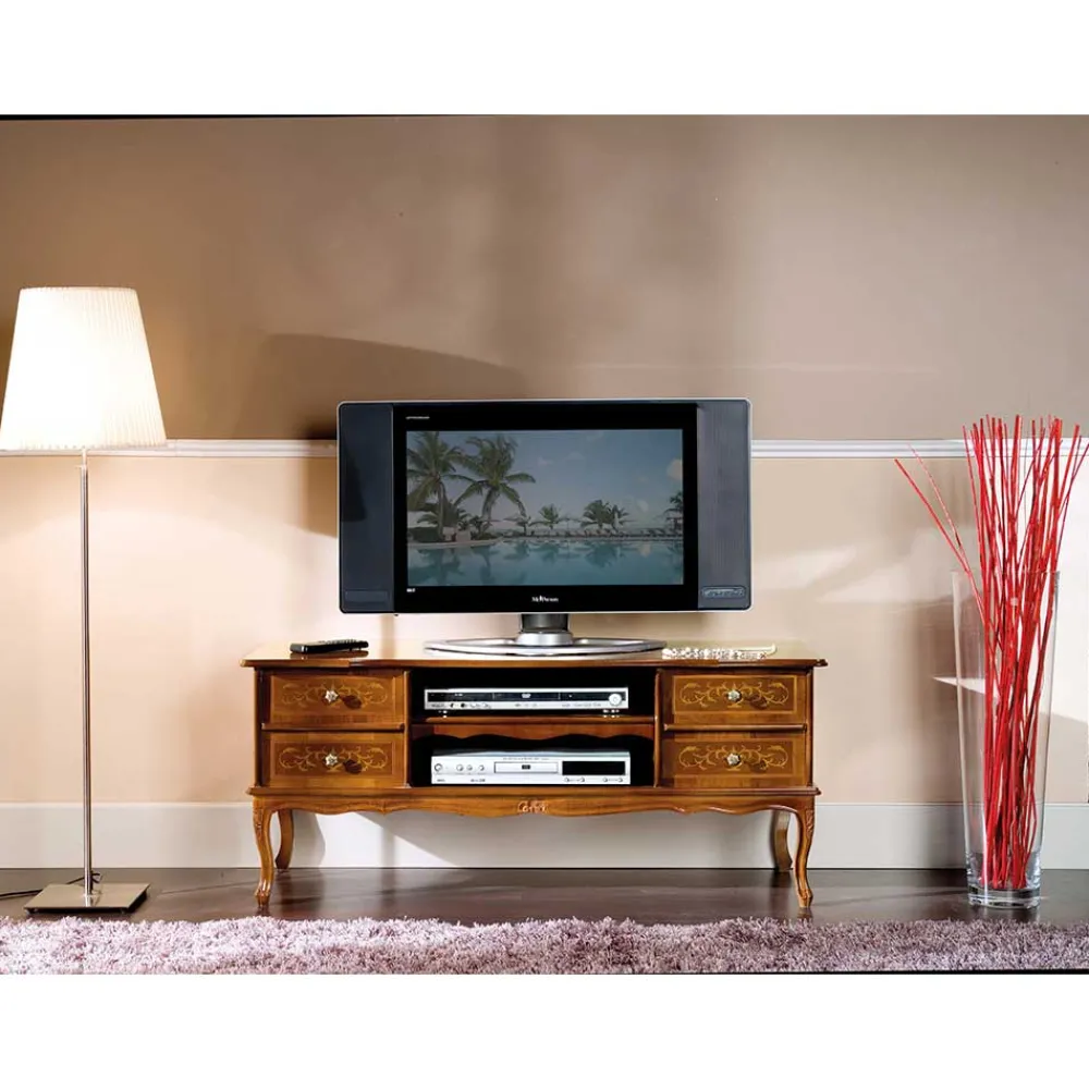Wohnen Tv & Hifi-Möbel|Lowboards<123 cm breite TV Kommode Agosto im Barockstil