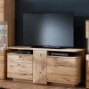 Wohnen Tv & Hifi-Möbel<150 cm breite TV Kommode in Eiche Bianco - Crokas