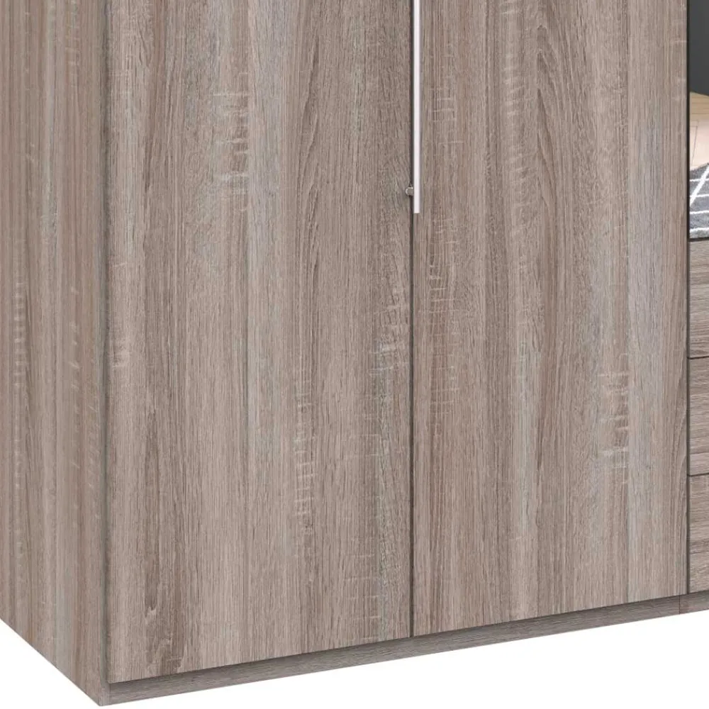 Wohnen Kleiderschränke|Schränke<300 cm breiter Falttürenschrank in Holzoptik dunkel - Riding