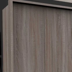 Wohnen Kleiderschränke|Schränke<300 cm breiter Falttürenschrank in Holzoptik dunkel - Riding