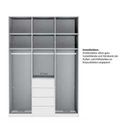 Wohnen Kleiderschränke<149 cm breiter Kleiderschrank kombiniert - Nucina