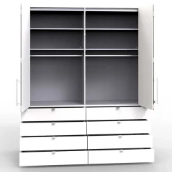 Wohnen Kleiderschränke<200 cm breiter Kleiderschrank mit acht Schubladen - Zidarie