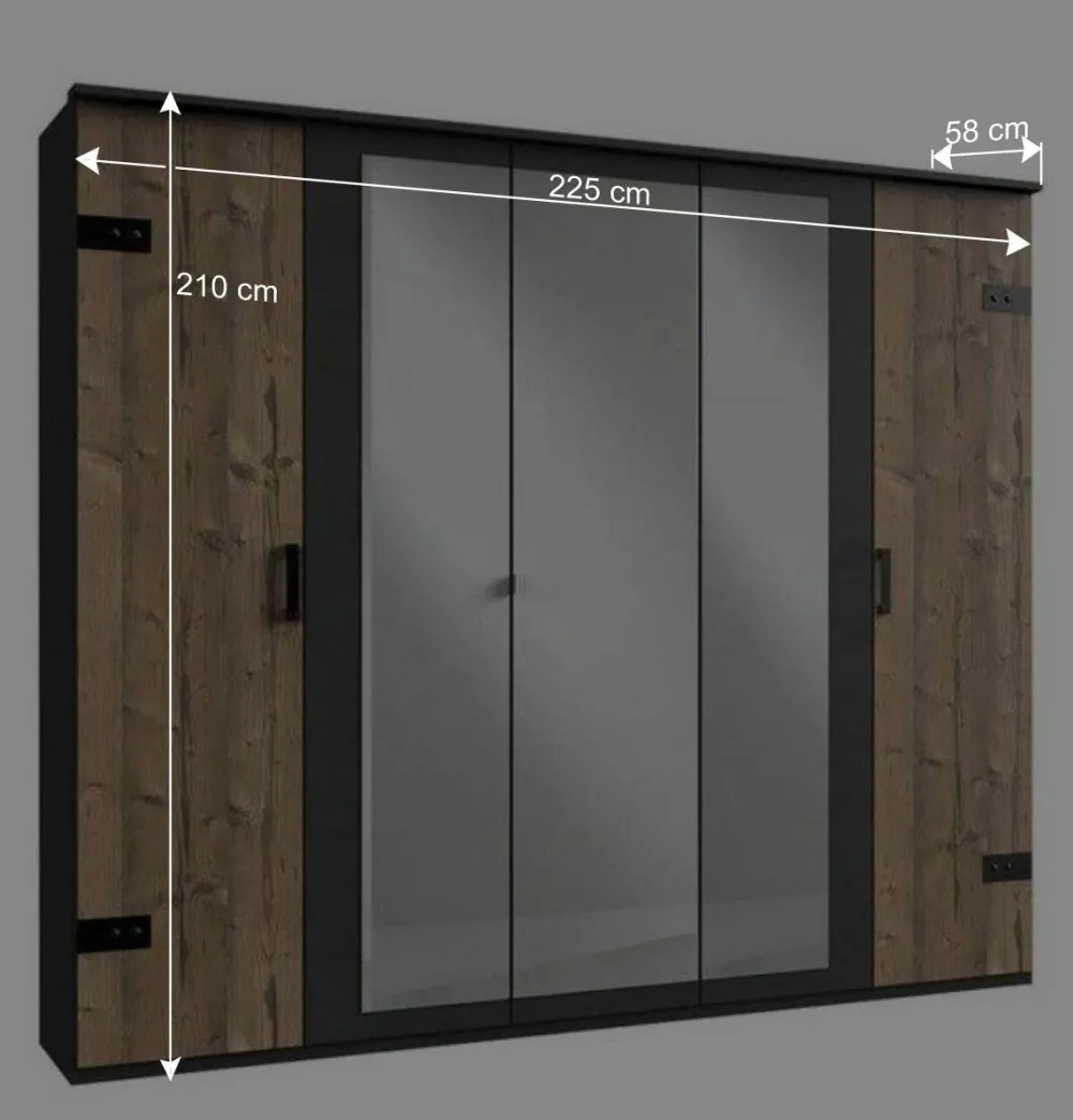 Wohnen Kleiderschränke<225 cm breiter Kleiderschrank modern - Ardila