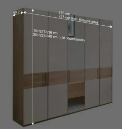 Wohnen Kleiderschränke|Schränke<250 cm breiter Schlafzimmerschrank mit 5 Türen - Emdsiva III