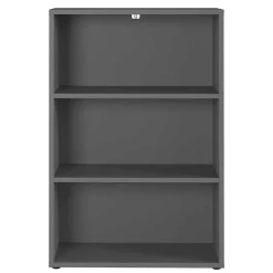 Wohnen Regale<80 cm breites 3 Fächer Aktenregal in dunklem Grau - Valcau