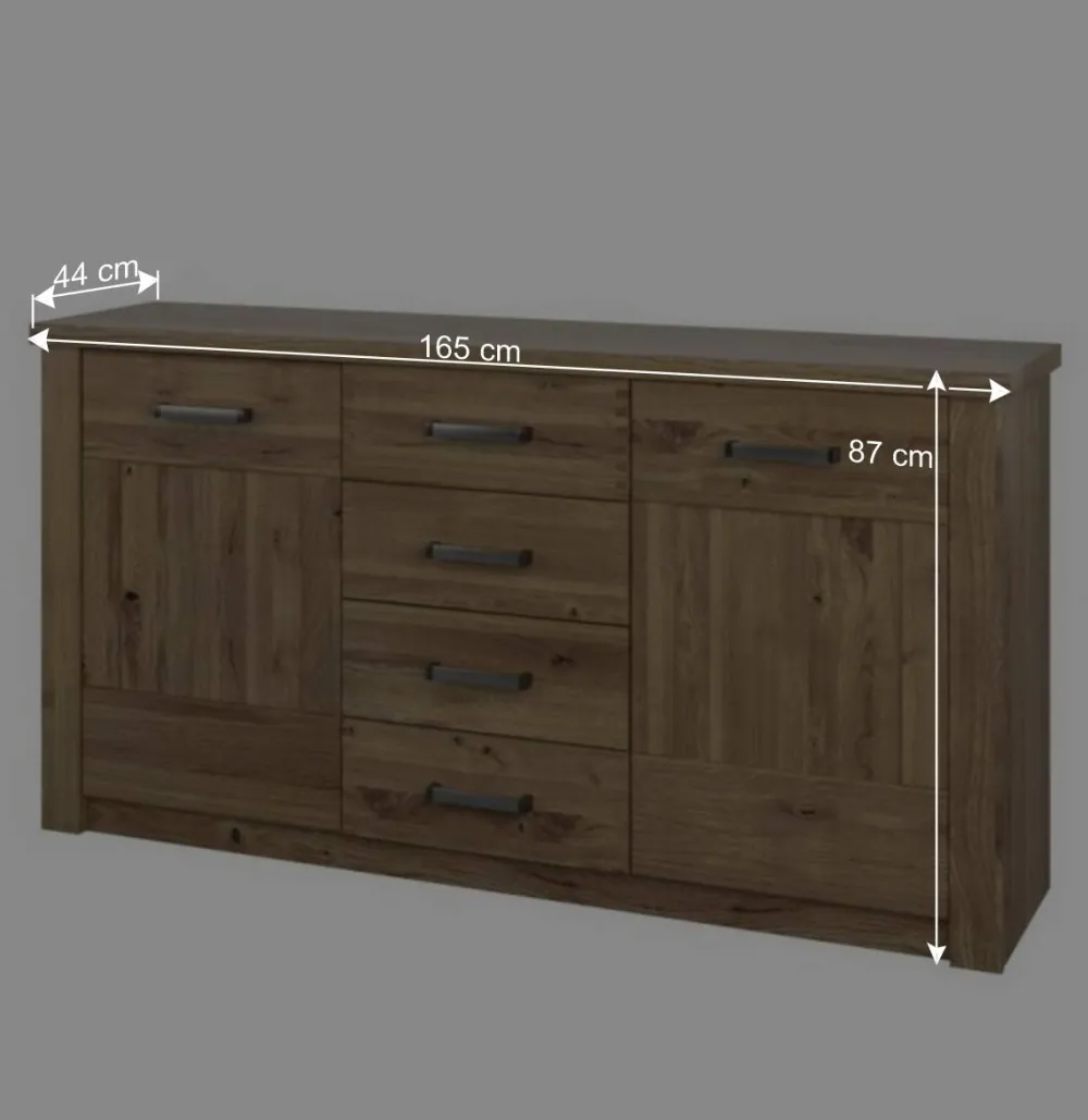 Wohnen Sideboards<165 cm breites Flur-Sideboard mit Metallgriffen - Riostar