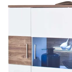 Wohnen Highboards<120 cm breites Highboard in Weiß Glanz - Icadro II