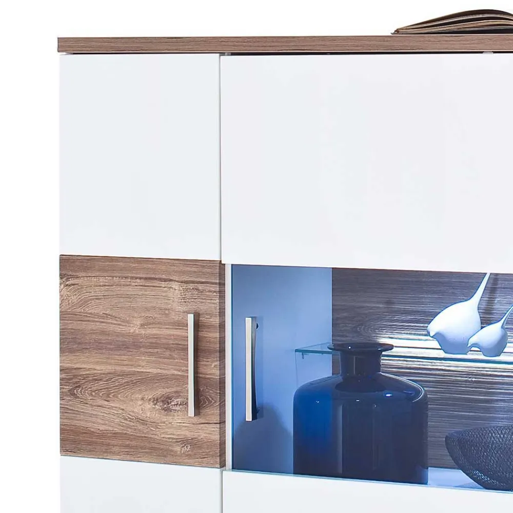 Wohnen Highboards<120 cm breites Highboard in Weiß Glanz - Icadro II