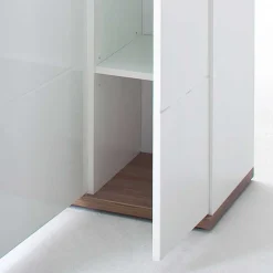 Wohnen Highboards<120 cm breites Highboard in Weiß Glanz - Icadro II