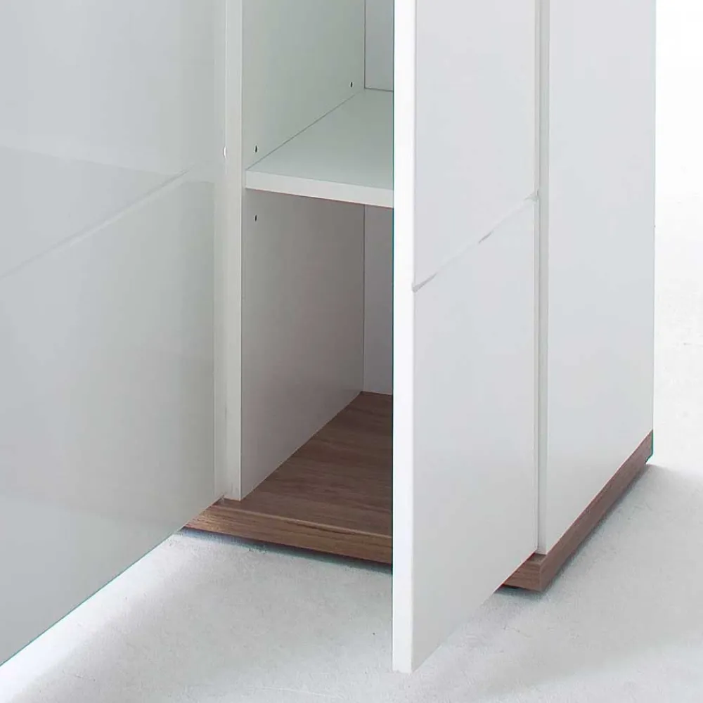 Wohnen Highboards<120 cm breites Highboard in Weiß Glanz - Icadro II