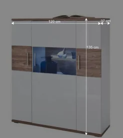Wohnen Highboards<120 cm breites Highboard in Weiß Glanz - Icadro II