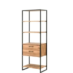 Wohnen Regale<60 cm breites Industrial-Regal aus Wildeichenholz - Ingbo