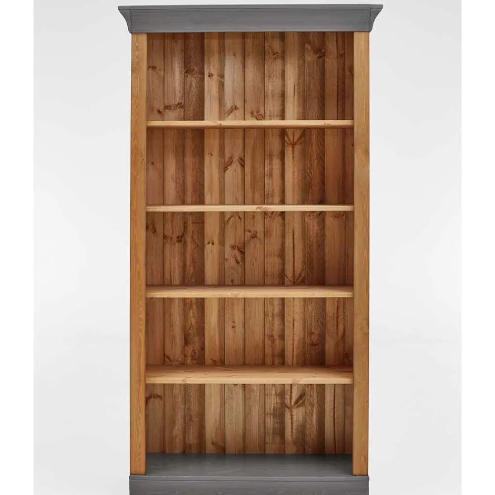Wohnen Regale<202 cm hohes Landhaus Bücherregal zweifarbig - Eshelas