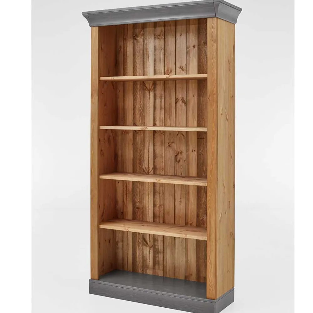 Wohnen Regale<202 cm hohes Landhaus Bücherregal zweifarbig - Eshelas