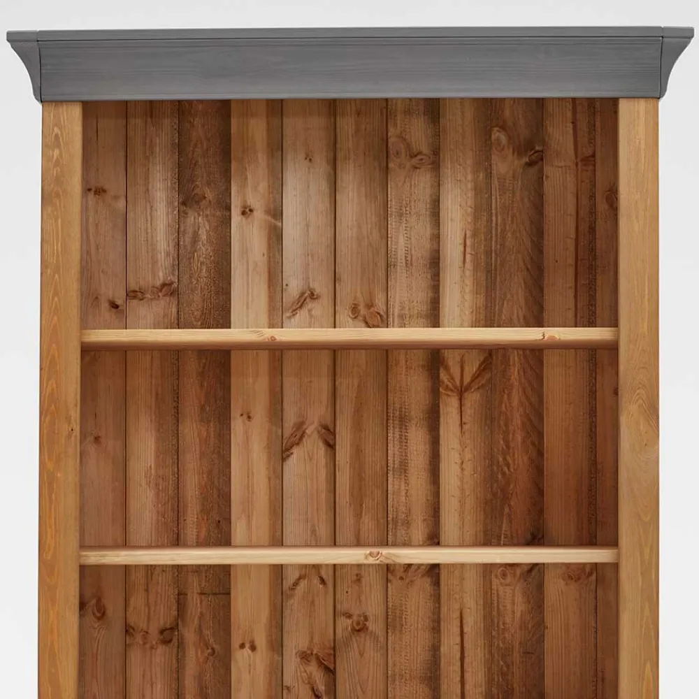 Wohnen Regale<202 cm hohes Landhaus Bücherregal zweifarbig - Eshelas