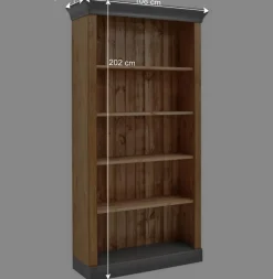 Wohnen Regale<202 cm hohes Landhaus Bücherregal zweifarbig - Eshelas