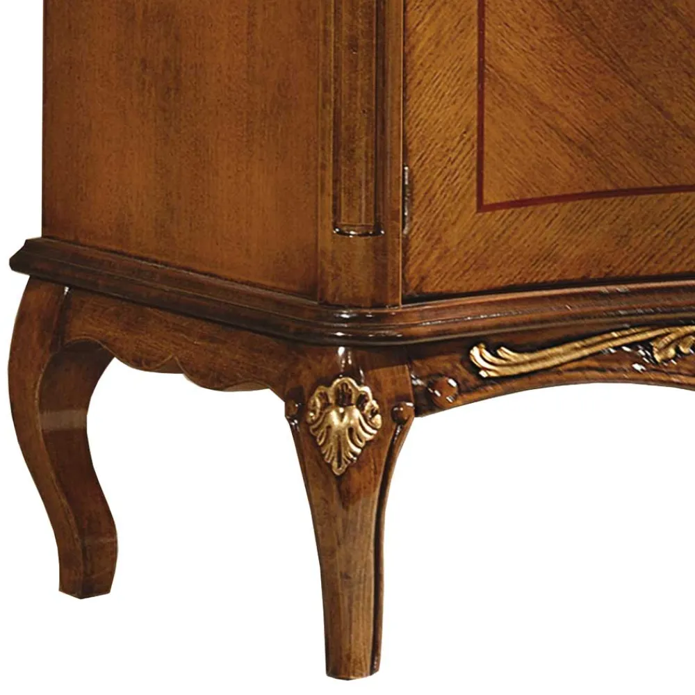 Wohnen Sideboards<100 cm hohes Sideboard in Nussbaum & Gold - Aciara