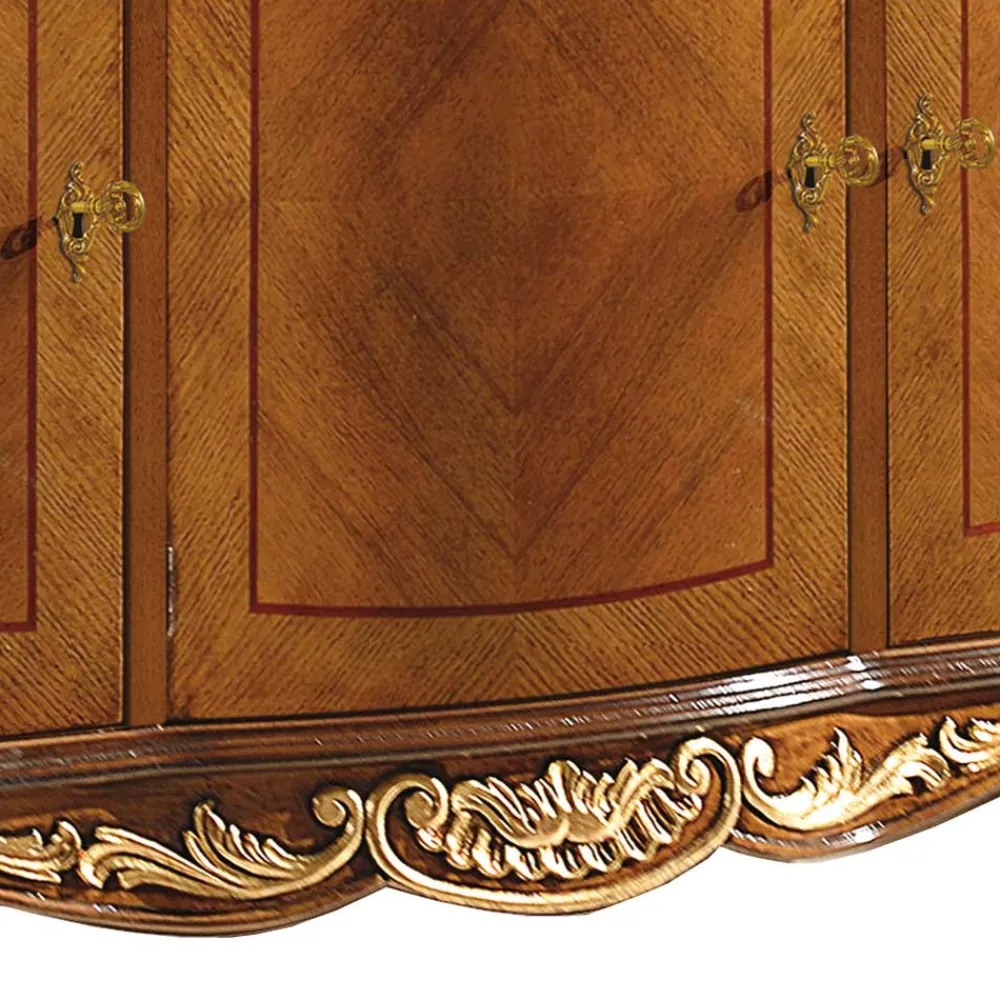 Wohnen Sideboards<100 cm hohes Sideboard in Nussbaum & Gold - Aciara