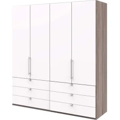 Wohnen Kleiderschränke<200 cm Kombi Kleiderschrank mit 58 cm Tiefe - Tivierto