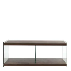 Wohnen Tv & Hifi-Möbel|Lowboards<120 cm TV Element in Nussbaum & Transparent - Tomima