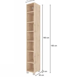 Wohnen Regale<7 Fächer Badzimmer Regal in Holz Optik - Lemnas