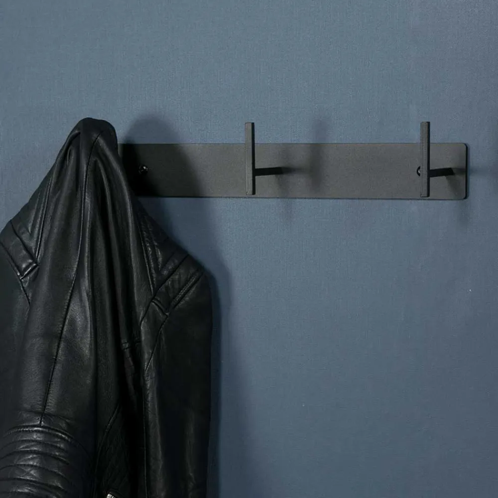 Wohnen Garderoben<3 Haken Hängegarderobe in Schwarz Stahl - Babelsberg