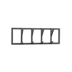 Wohnen Garderoben<4 Haken Wandgarderobe aus Metall in Schwarz - Maurizio
