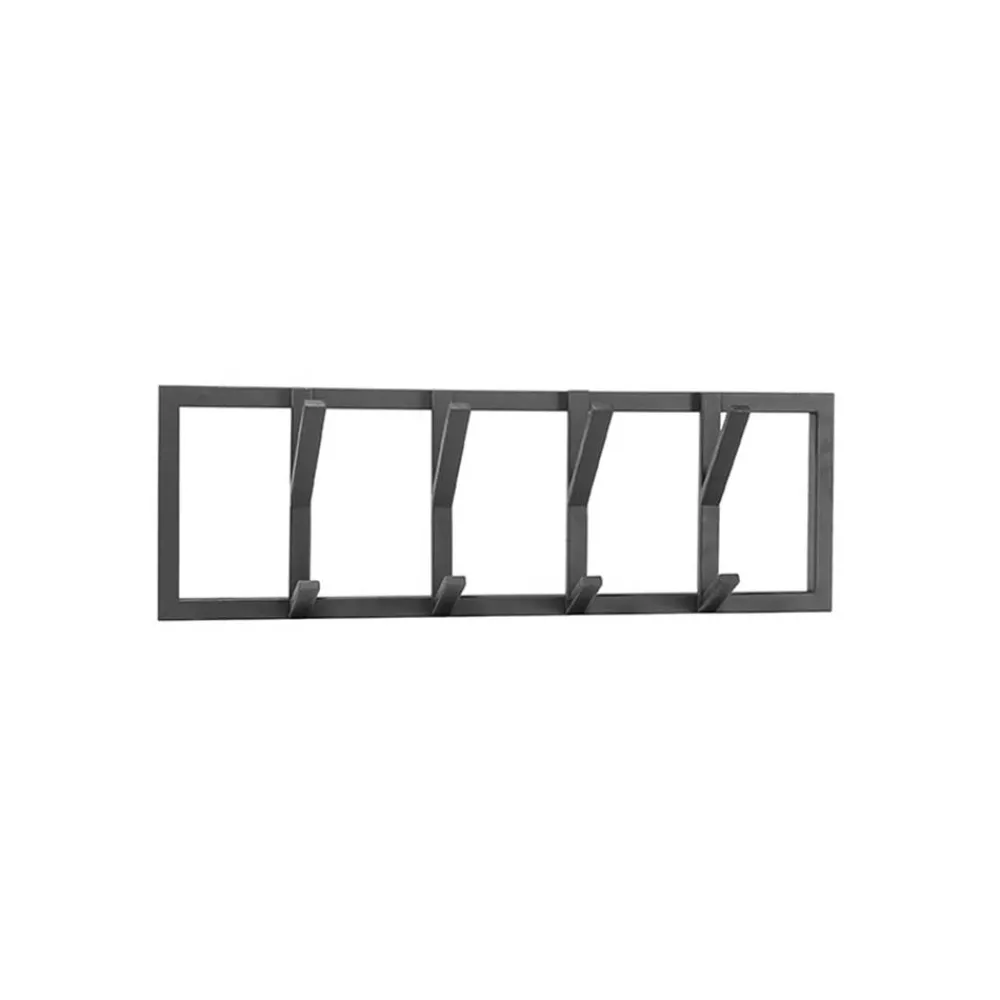 Wohnen Garderoben<4 Haken Wandgarderobe aus Metall in Schwarz - Maurizio