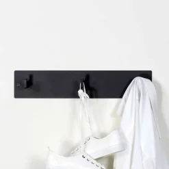 Wohnen Garderoben<3 Haken Wand-Garderobenleiste in Schwarz - Apulca