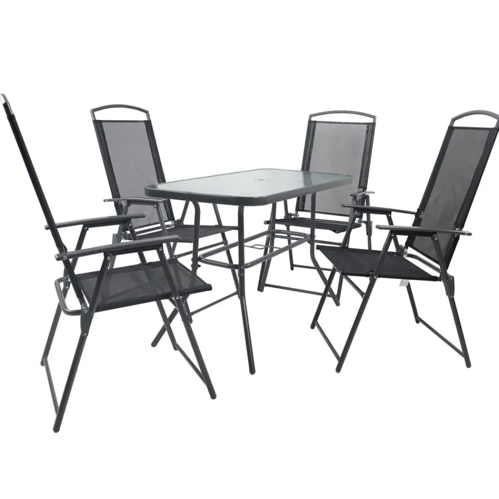 Wohnen Sitzgruppe<4 Klappstühle & Gartentisch Set - Alcamo (fünfteilig)