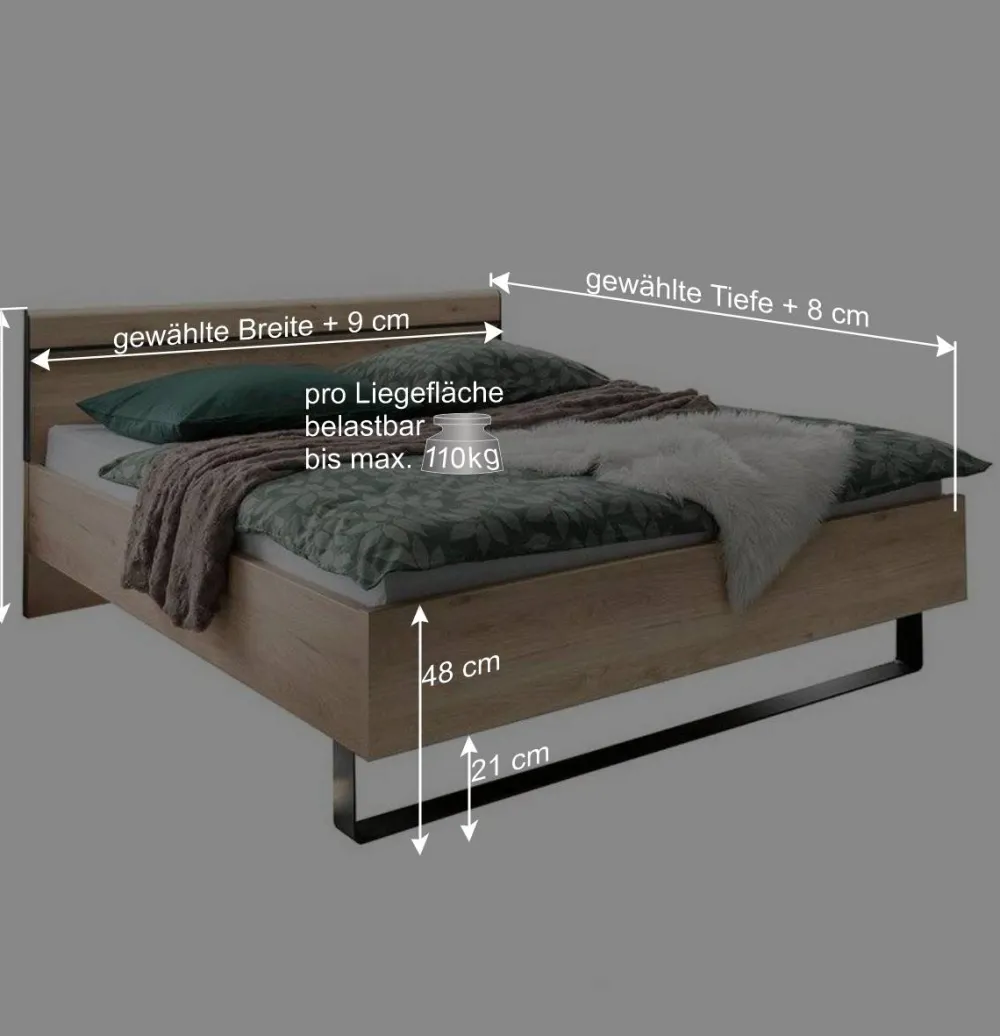 Wohnen Betten<4 Längen Doppelbett mit Beleuchtung LED - Licruva II