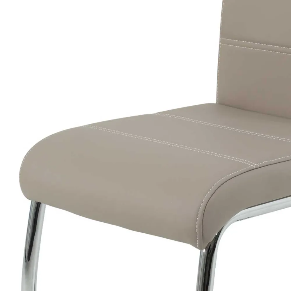 Wohnen Sessel<2 oder 4 Essstühle in Kunstleder Beige - Banda (Set)