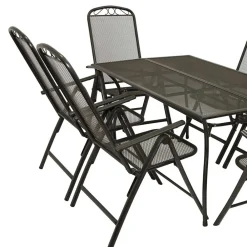 Wohnen Sitzgruppe<6 Personen Gartengruppe aus Streckmetall - Tessina (siebenteilig)