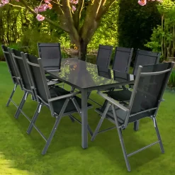 Wohnen Sitzgruppe<8 Personen Garten-Sitzgruppe Set - Micaelo (neunteilig)