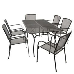 Wohnen Sitzgruppe<6 Personen Gartentischgruppe Set - Tyago (siebenteilig)