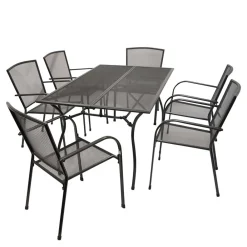 Wohnen Sitzgruppe<6 Personen Gartentischgruppe Set - Tyago (siebenteilig)
