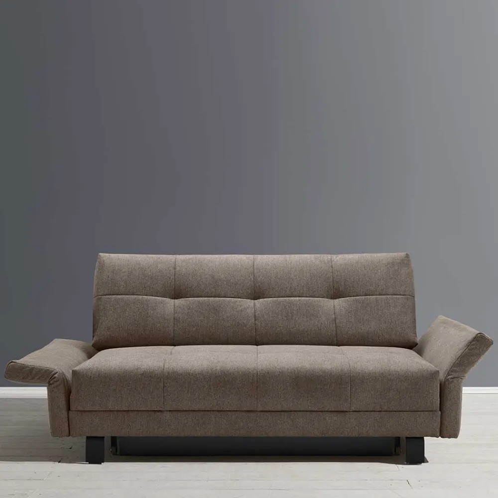 Wohnen Sofas<2 Personen Schlafcouch in Dunkelbraun - Jaxta