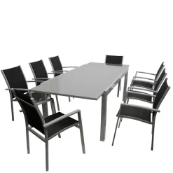 Wohnen Sitzgruppe<8 Personen Tischgruppe für Garten - Gestina (neunteilig)
