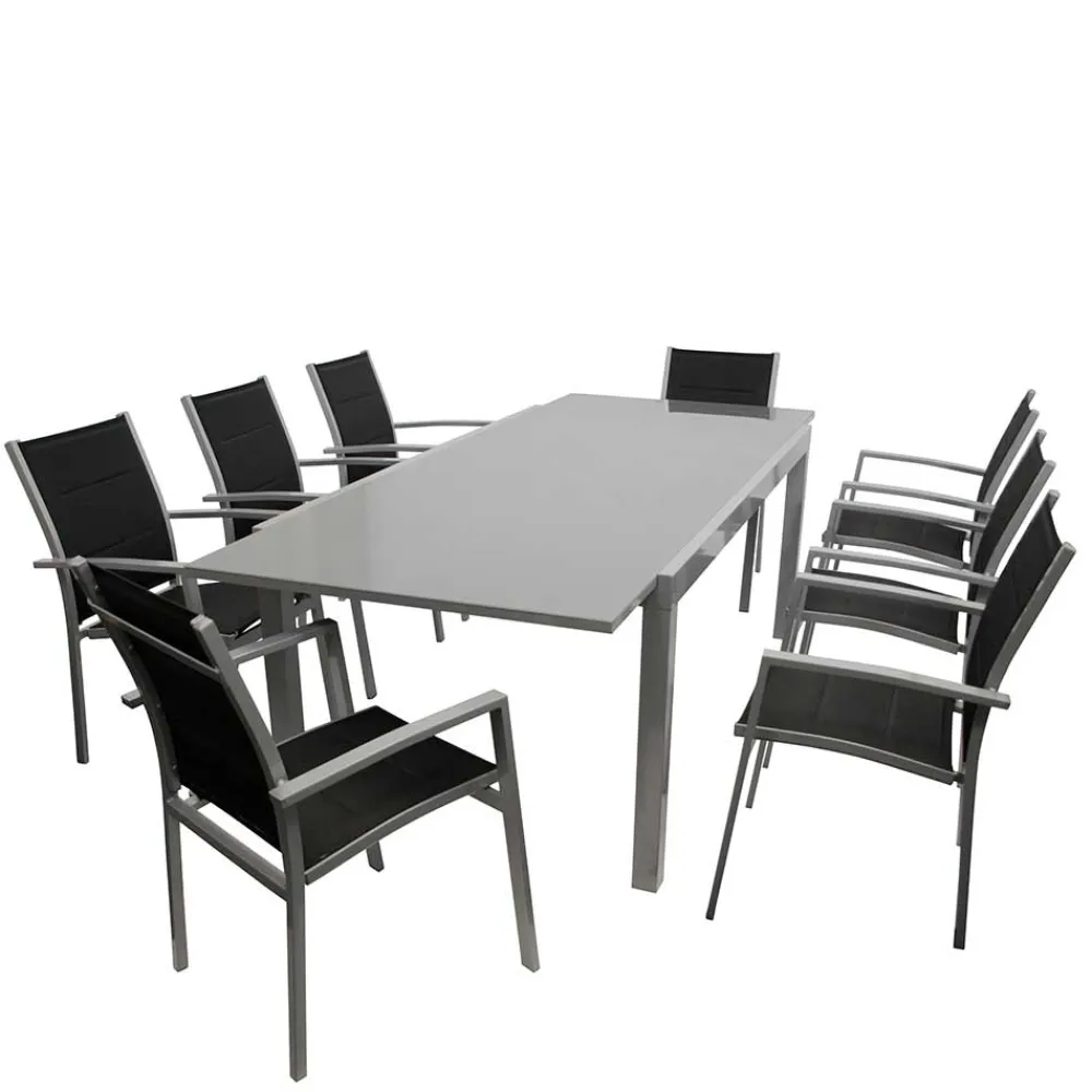 Wohnen Sitzgruppe<8 Personen Tischgruppe für Garten - Gestina (neunteilig)