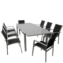 Wohnen Sitzgruppe<8 Personen Tischgruppe für Garten - Gestina (neunteilig)