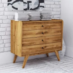 Wohnen Kommoden<4 Schubladen Kommode im Midcentury Design - Hardus