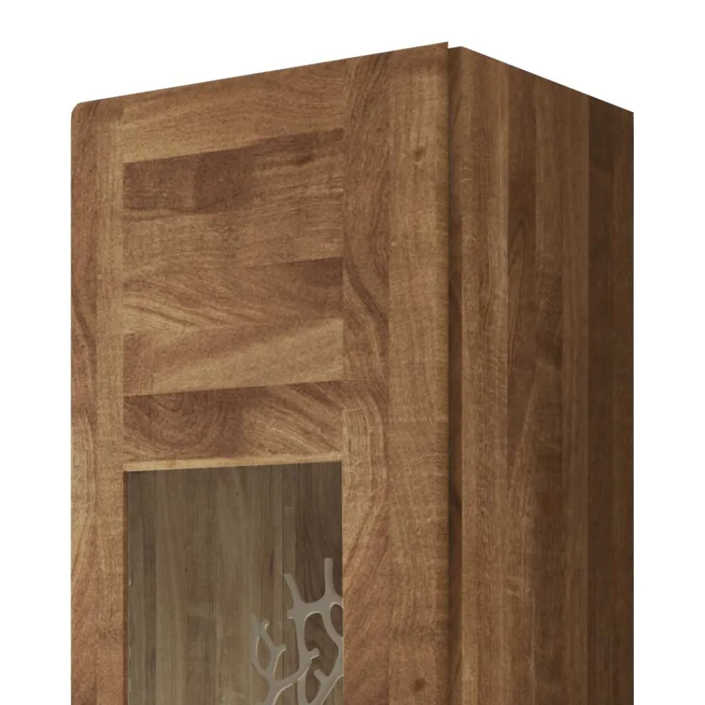 Wohnen Vitrinen<1 türiger Vitrine Vaskov aus Wildeiche Massivholz