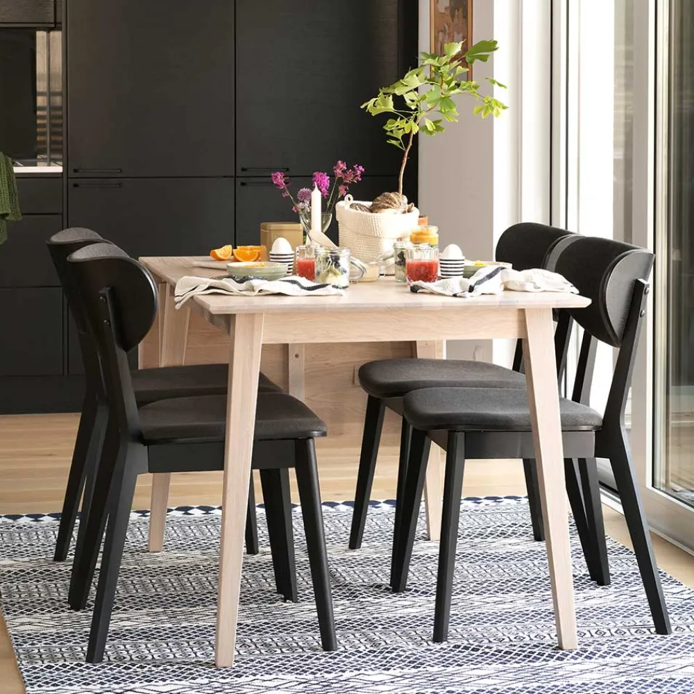 Wohnen Sitzgruppe<Abklappbarer Esstisch & 4 Stühle - Pessoa (fünfteilig)
