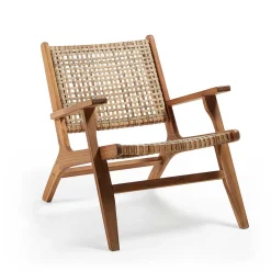 Wohnen Sessel<Akazie Holzsessel mit Rattan Geflecht - Foglia