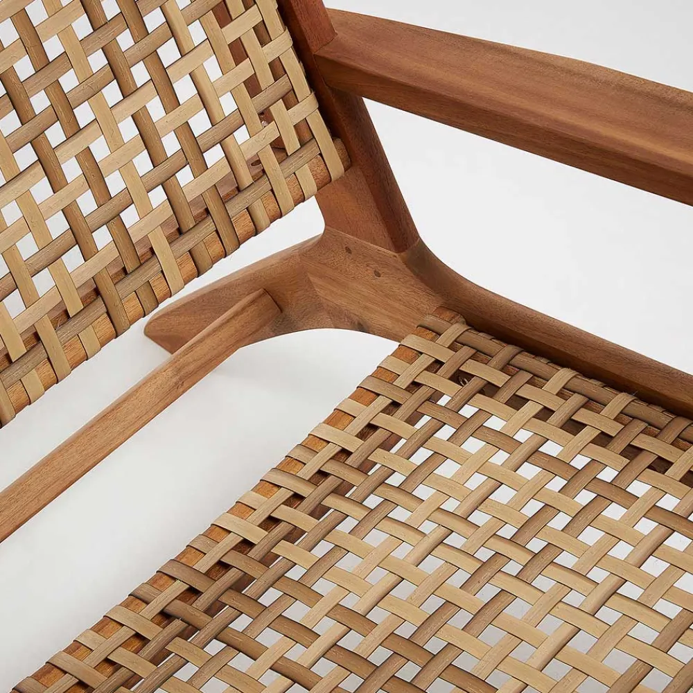 Wohnen Sessel<Akazie Holzsessel mit Rattan Geflecht - Foglia