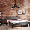 Wohnen Betten<Akazienholz Bett in Grau - Friedel