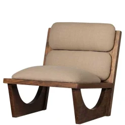 Wohnen Sessel<Akazienholz Sessel in Beige Boucle - Uriscano