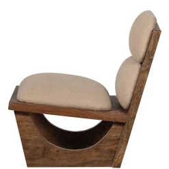 Wohnen Sessel<Akazienholz Sessel in Beige Boucle - Uriscano